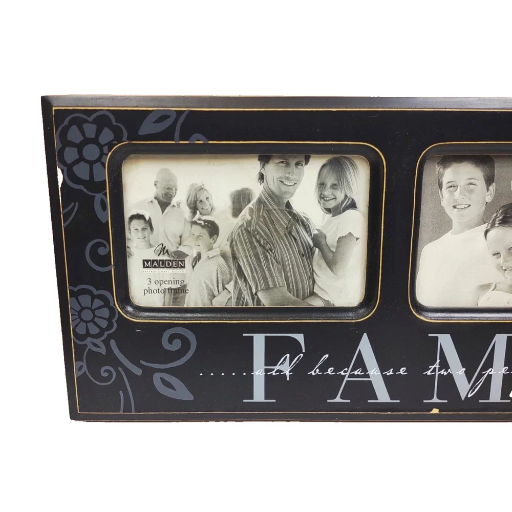 3 Hole Collage Family Frame Malden International Holds Two 4x6” & 4x4
